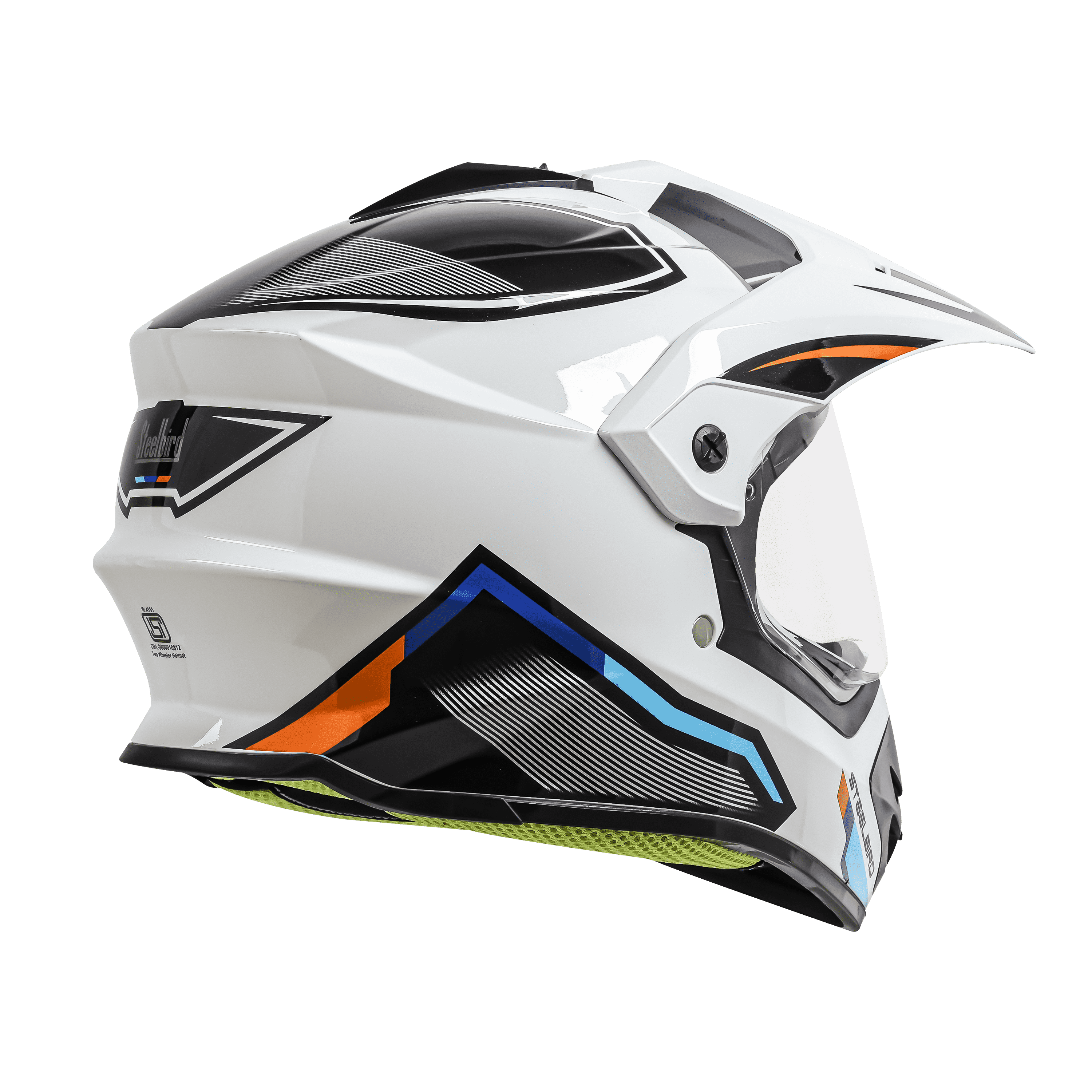 SBH-13 RACER GLOSSY WHITE WITH ORANGE